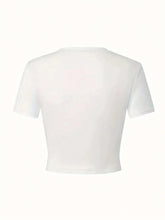 Women's Summer Body Letter Printed Round Neck Slim Short Sleeve T-Shirt